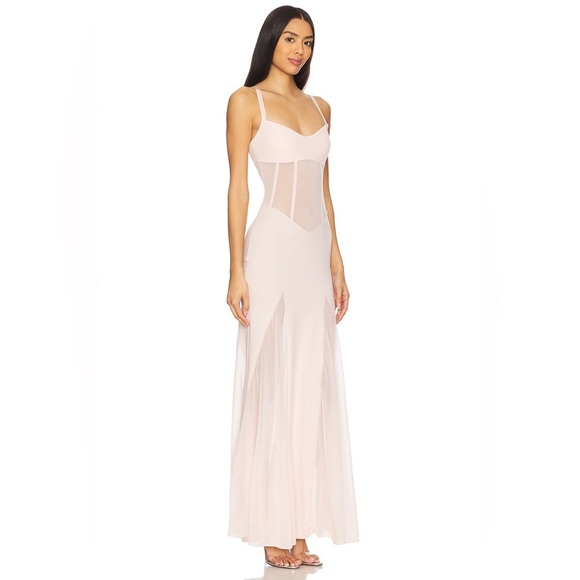 NWT OW Collection x REVOLVE SERENITY Sheer Bodice Pink Maxi Dress 🌸 Size XS New! - Picture 5 of 14